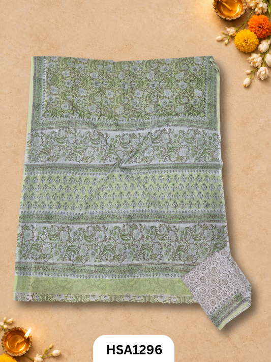 Hand block printed  Hand tye-dye  Lahriya Saree