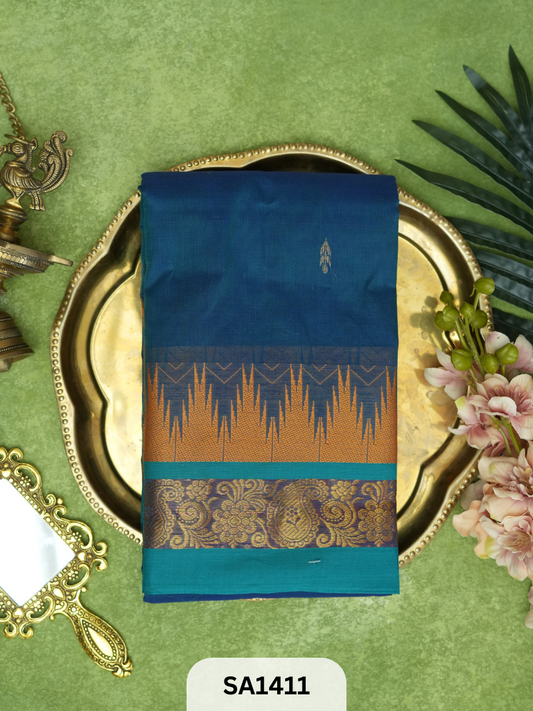 CHETTINAD COTTON SAREE | TEMPLE BORDER