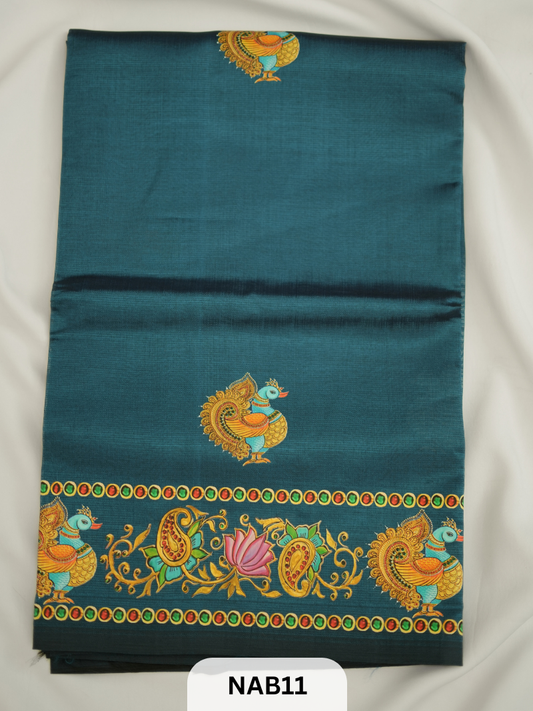MANGALAGIRI HANDLOOM TANJORE PRINTED SAREE