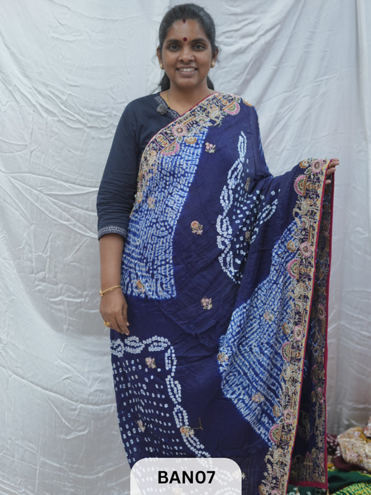 SHIBORI BANDHANI DESIGNER WORK SAREE