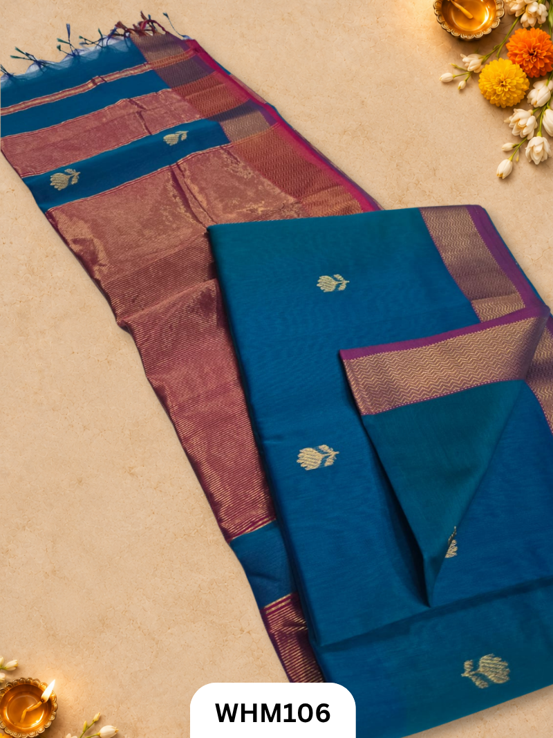 Maheshwari handloom Lotus butta sarees