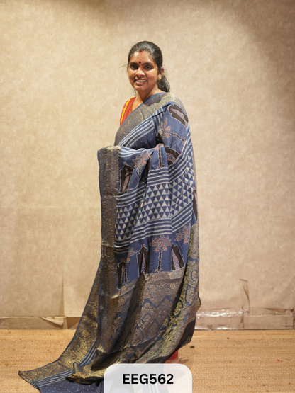AJRAKH DOLA SILK SAREE