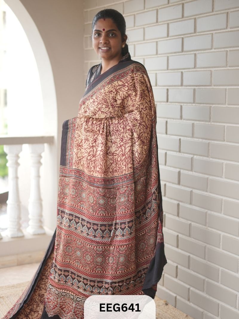 AJRAKH MODAL SAREE - JACKPOT