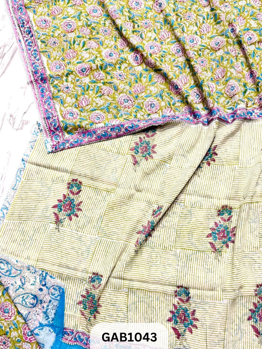 Premium Hand Block Printed Georgette Sarees with Blouse
