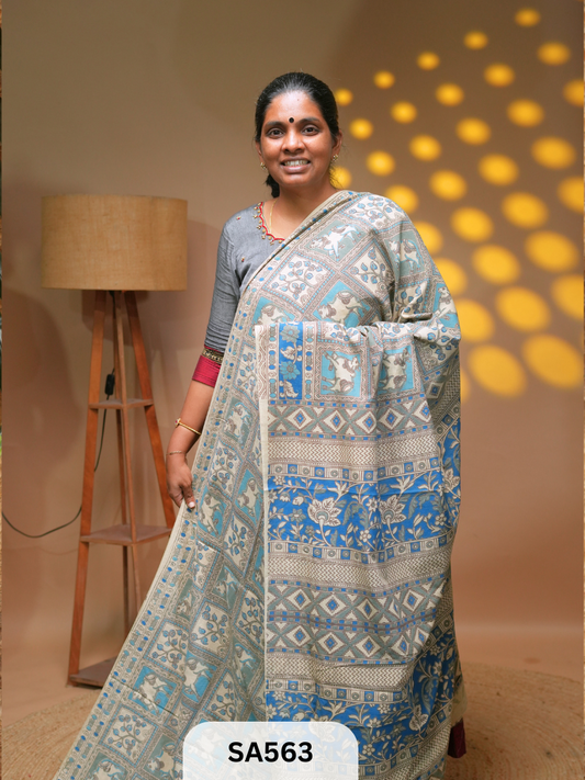 Kalamkari malmal cotton saree Ravi Sun Kalamkari