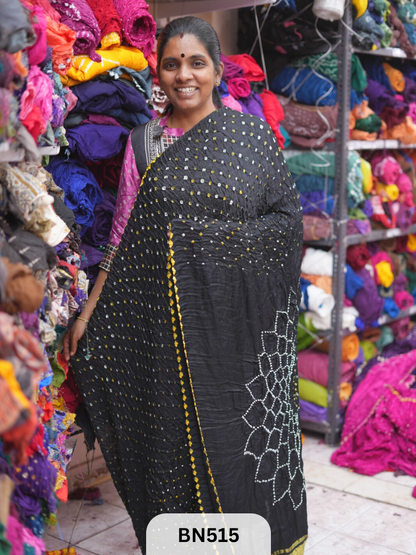 SEMI TISSUE WITH MAKDI PALLU - LADGI PATTA