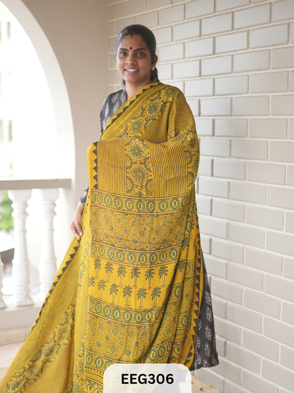 AJRAKH CHINON SAREE