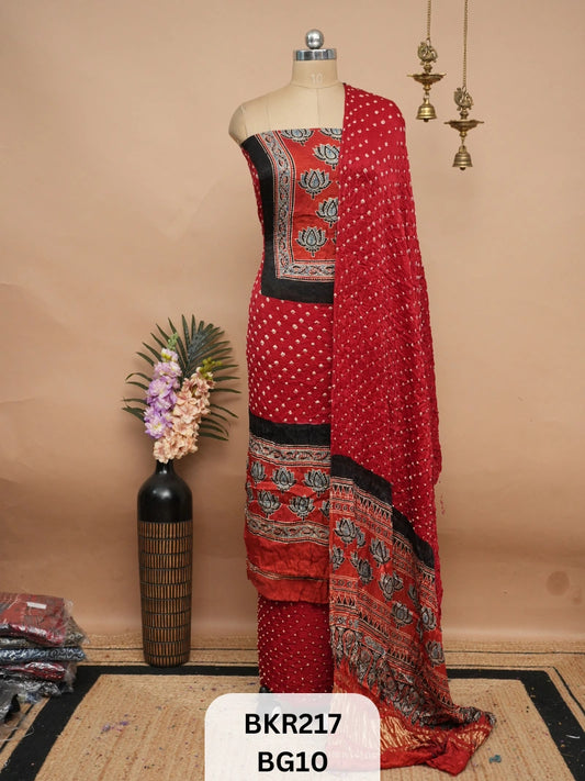 BANDHANI AJRAKH WITH LAGDI PATTA | SALWAR SUIT