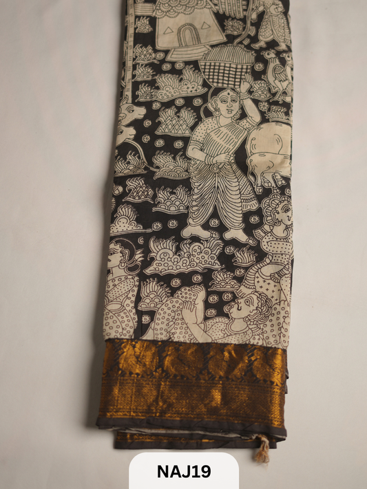 PURE NATURAL KALAMKARI CHENNURI SILK