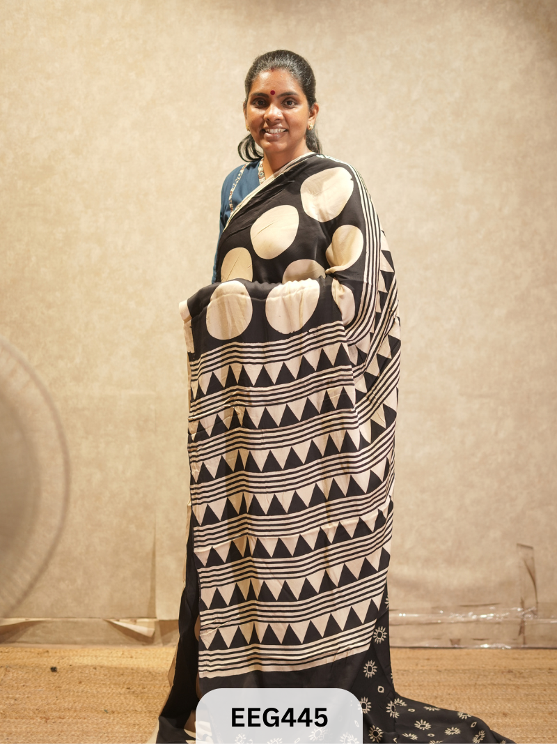 AJRAKH MODAL SAREE- RETRO
