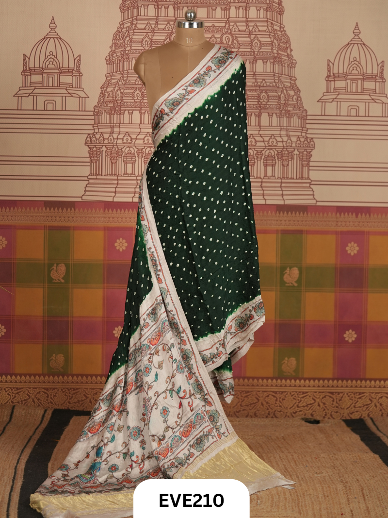 Modal Bandhini With Madhubani Fusion Saree