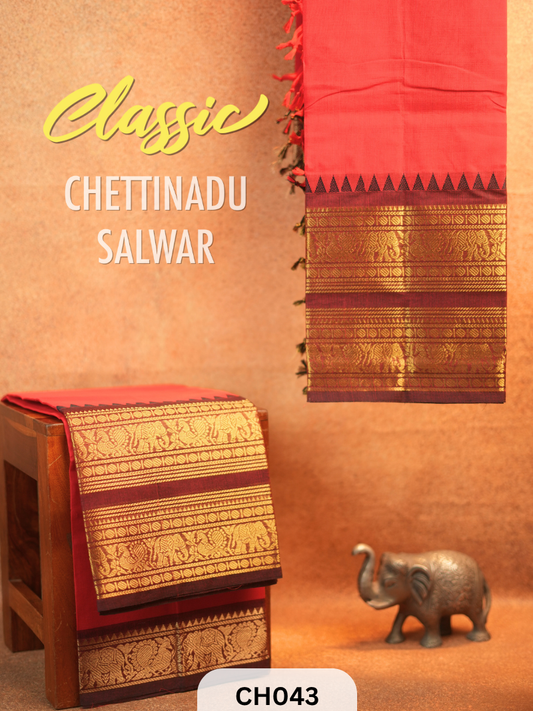 Chettinad Cotton Salwar Suit - 2Pcs Unstitched