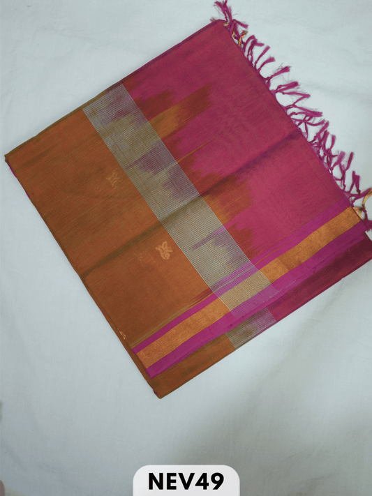SMALL BORDER WITH BODY BUTTA SILK COTTON SAREE