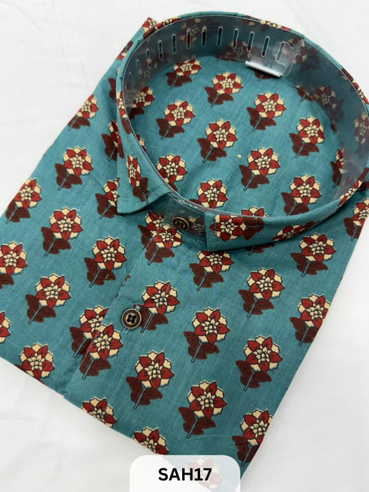 PRINTED MENS HALF SLEEVES SHIRTS WITH SINGLE POCKET