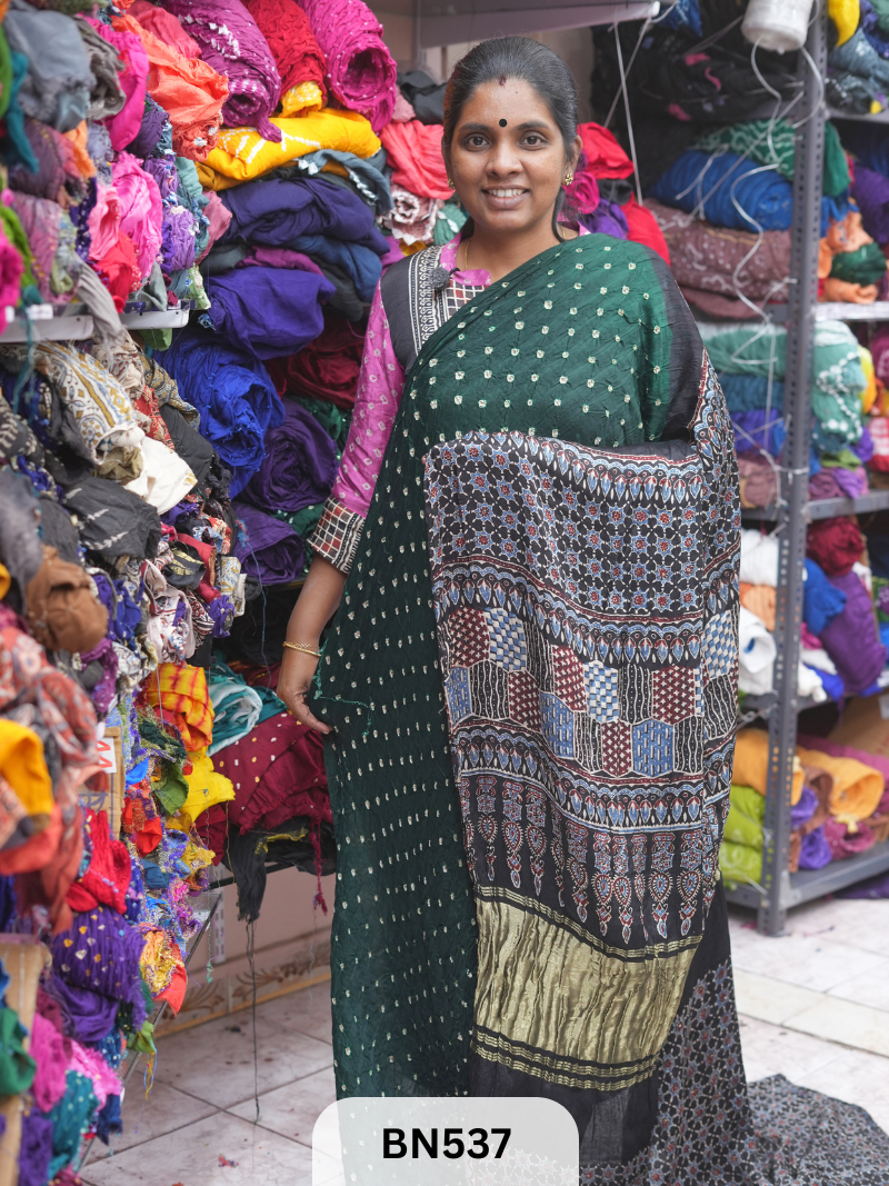 MODAL GAJI - AJRAKH BANDHINI SAREE
