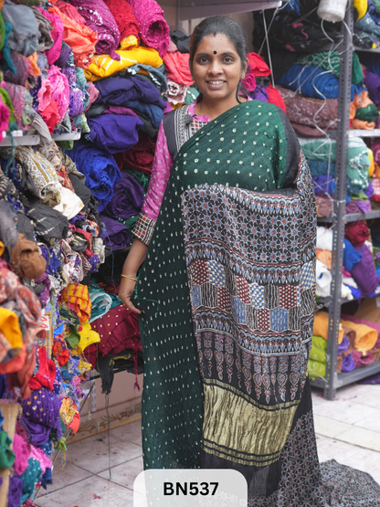 MODAL GAJI - AJRAKH BANDHINI SAREE