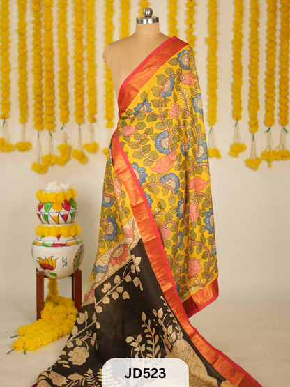 PURE HANDLOOM SILK COTTON WITH PENKALAMKARI