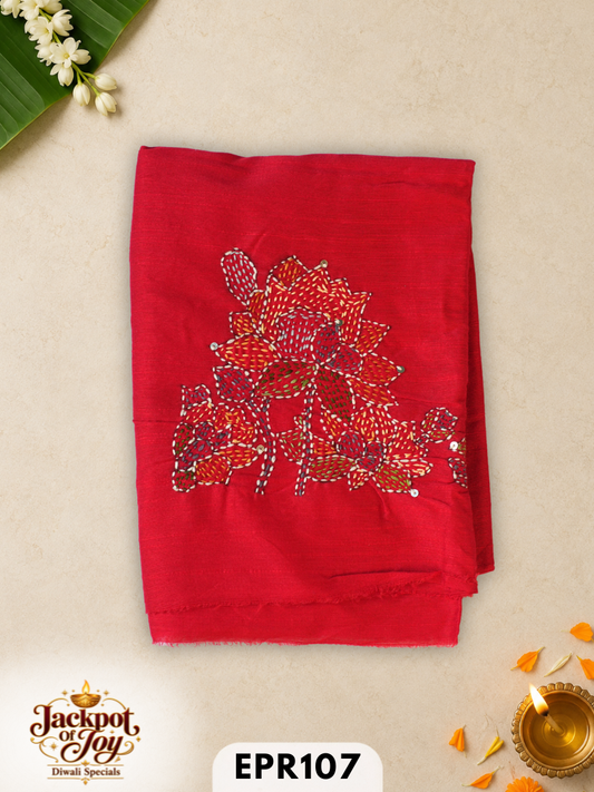 Raw silk with Kantha Blouse