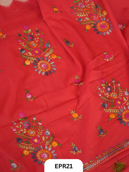 Mul Cotton Tie & Die With Bullion Stitch Saree