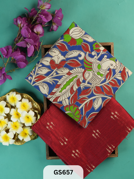 Pure Kalamkari Salwar with Dupion Silk Jacquard Saree Story with Shanmuga Priya