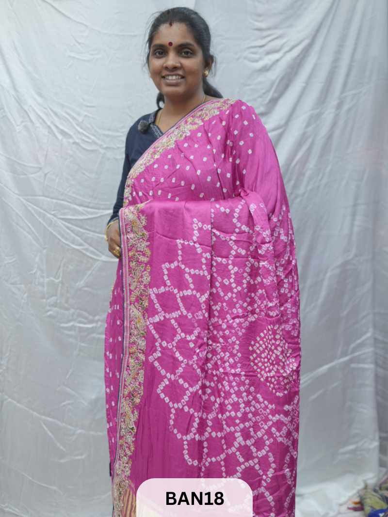 BANDHANI DESIGNER WORK WITH BANDHANI PALLU