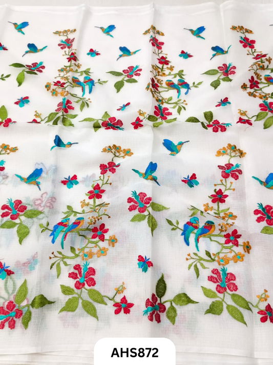 Cotton Kota Embroidery Work Saree