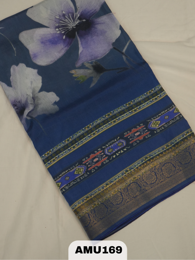 BANARAS RUSSIAN SILK SAREE WITH PRINTED