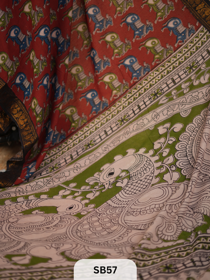 SUNGUDI X KALAMKARI SAREE