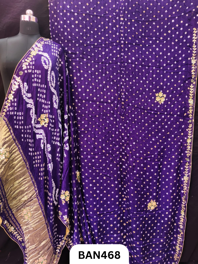 Semi Gaji SilkTissue Pallu Star Saree With Edging
