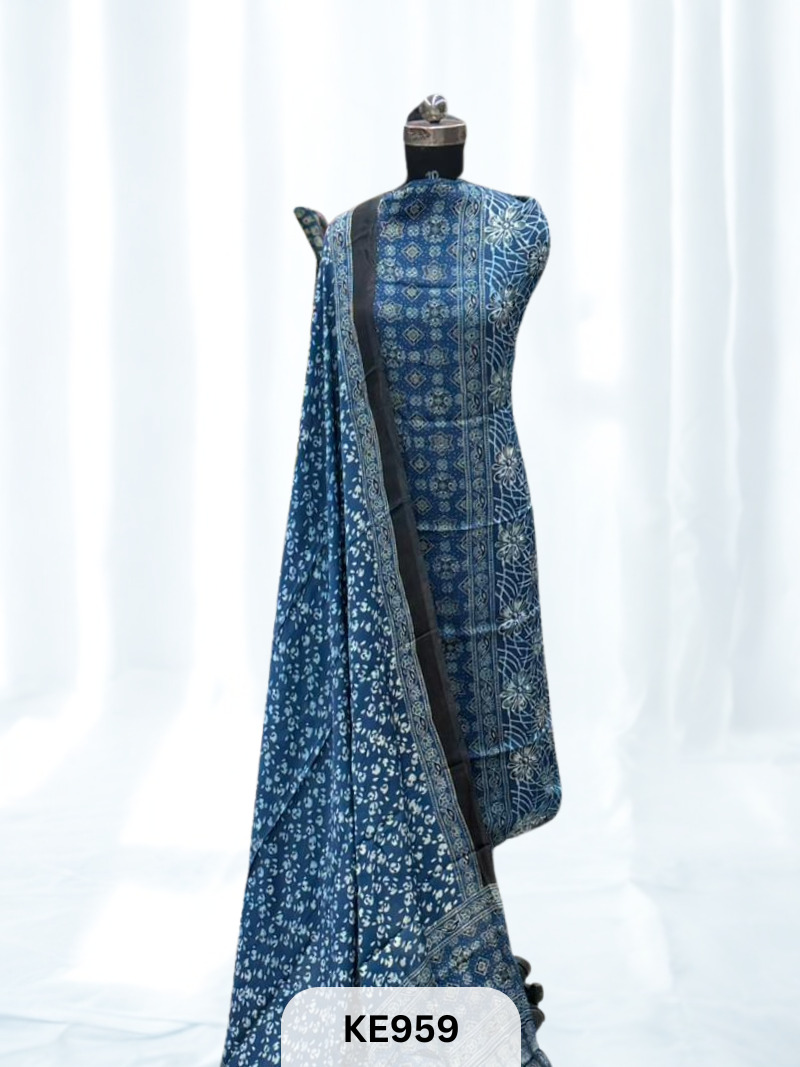 PURE AJRAKH MODAL SALWAR-NATURAL HANDBLOCK