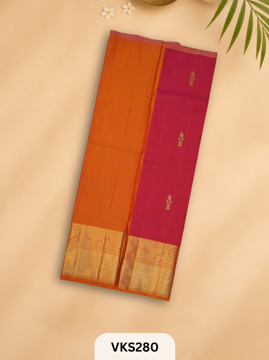 PURE KANCHIPURAM PATTU PAVADAI SET 5 - 10 YEAR