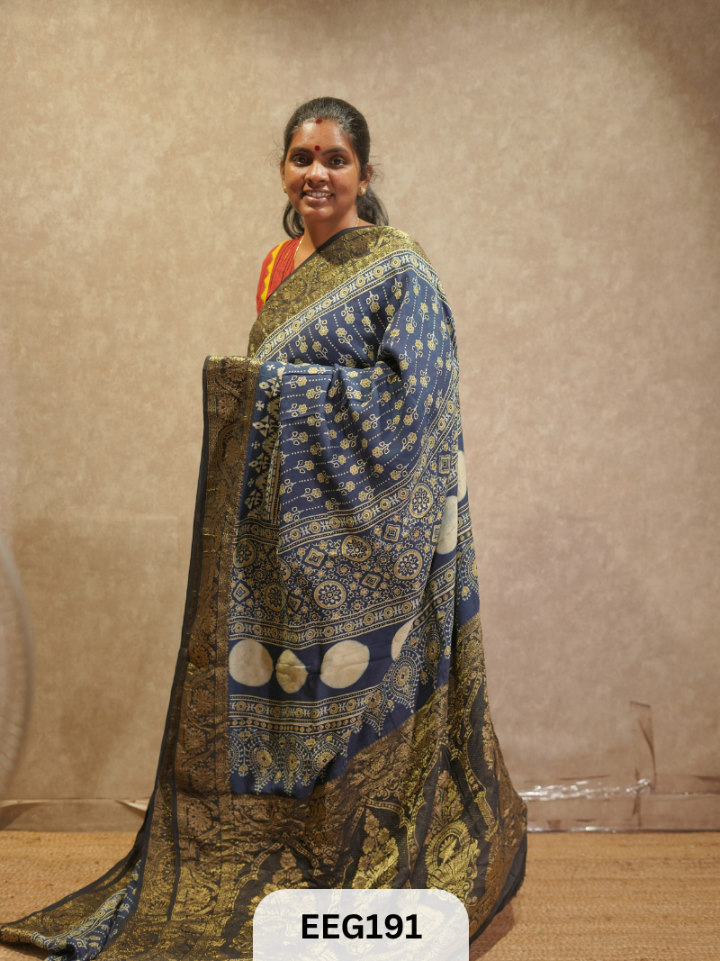 AJRAKH DOLA SILK SAREE