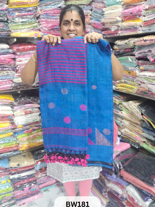 PURE 100 COUNT LINEN JAMDHANI HANDLOOM |TOP |DUPATTA