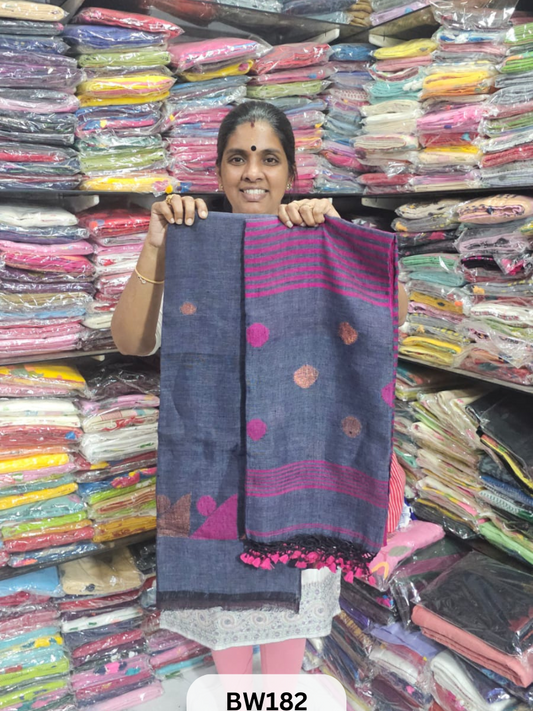 PURE 100 COUNT LINEN JAMDHANI HANDLOOM |TOP |DUPATTA