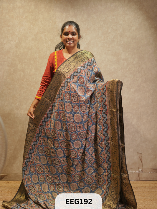 AJRAKH DOLA SILK SAREE