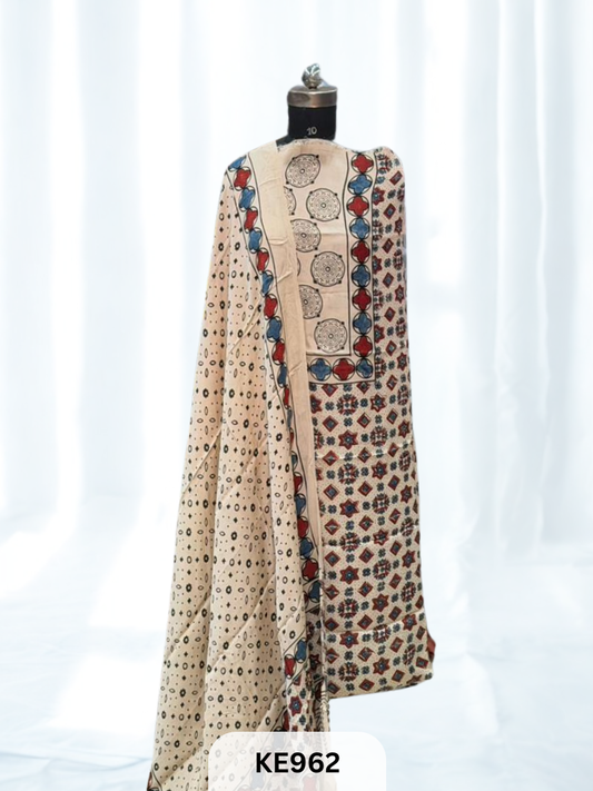 PURE AJRAKH MODAL SALWAR-NATURAL HANDBLOCK