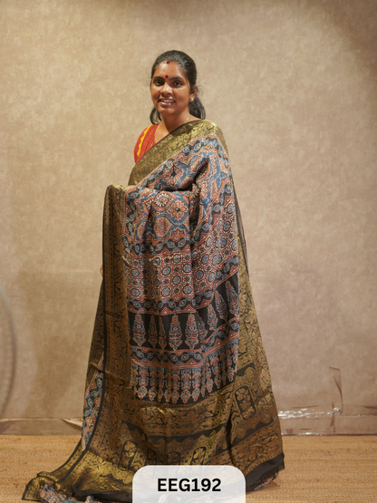 AJRAKH DOLA SILK SAREE