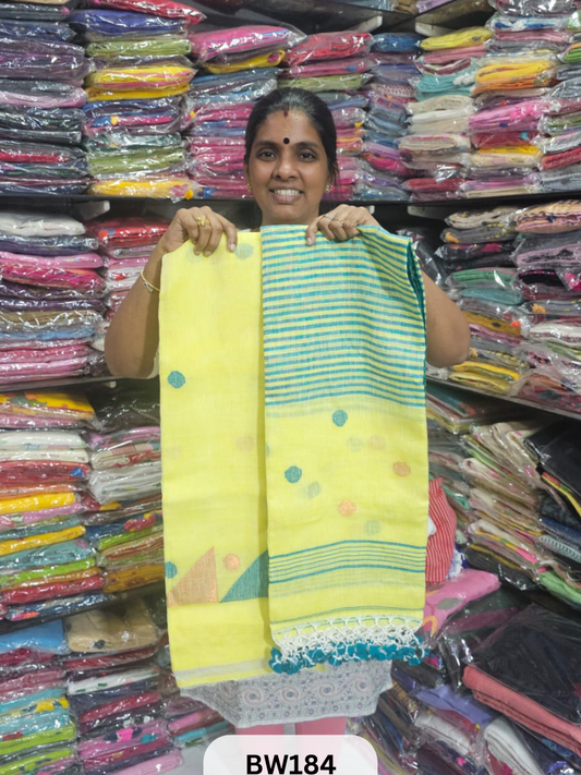 PURE 100 COUNT LINEN JAMDHANI HANDLOOM |TOP |DUPATTA