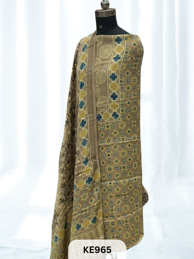 PURE AJRAKH MODAL SALWAR-NATURAL HANDBLOCK