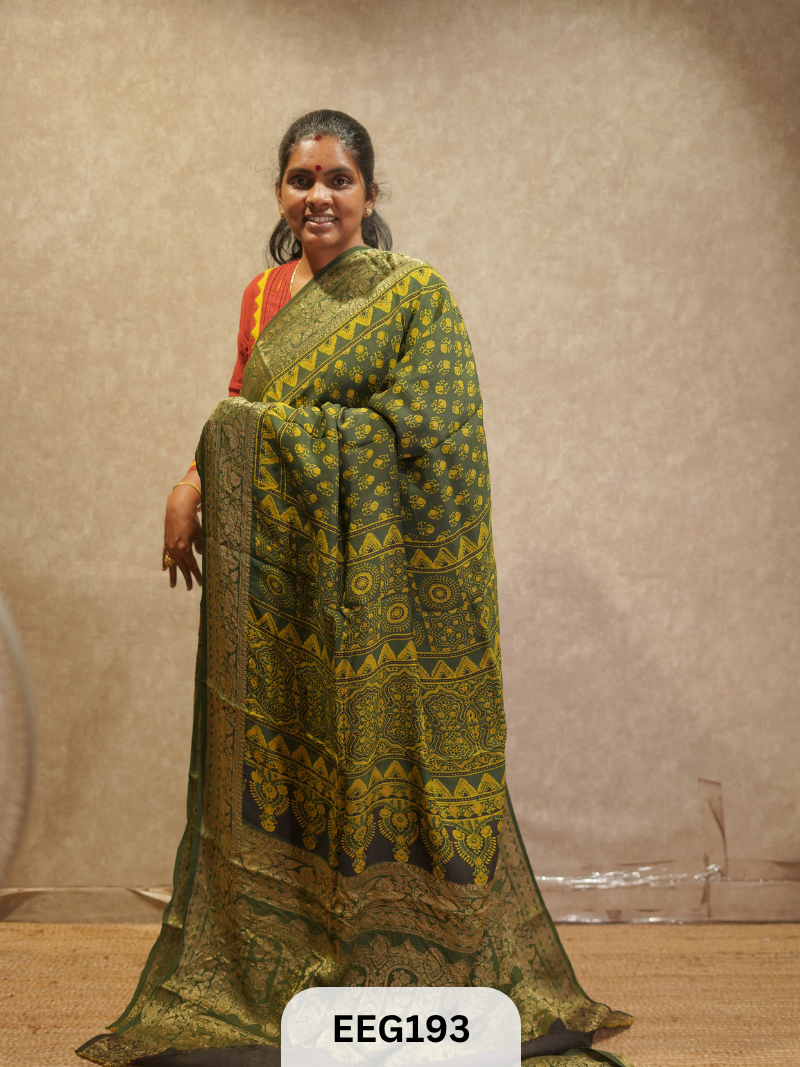 AJRAKH DOLA SILK SAREE