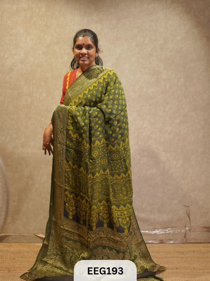 AJRAKH DOLA SILK SAREE