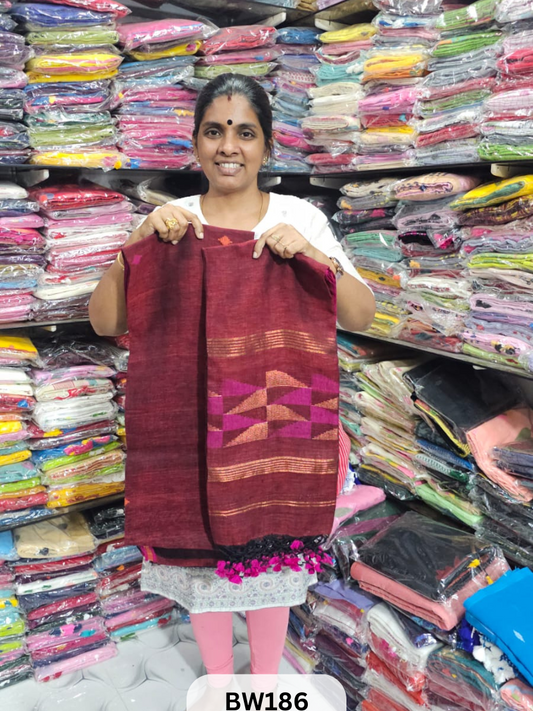 PURE 100 COUNT LINEN JAMDHANI HANDLOOM |TOP |DUPATTA