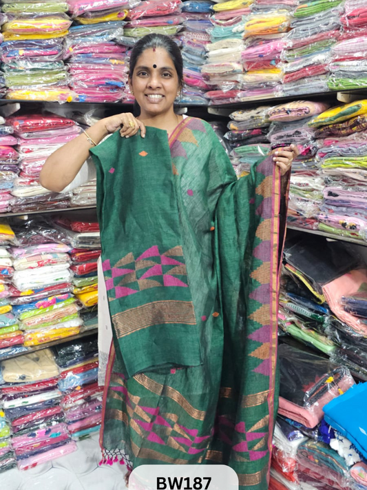 PURE 100 COUNT LINEN JAMDHANI HANDLOOM |TOP |DUPATTA