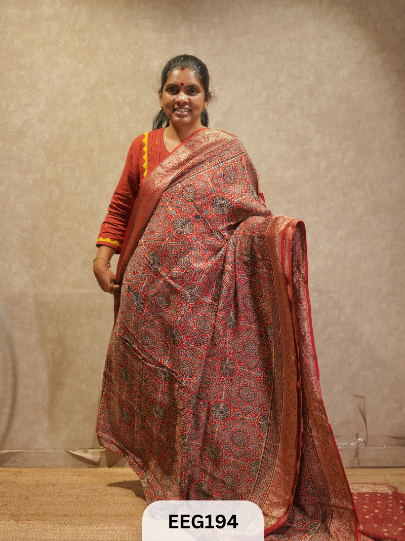 AJRAKH DOLA SILK SAREE