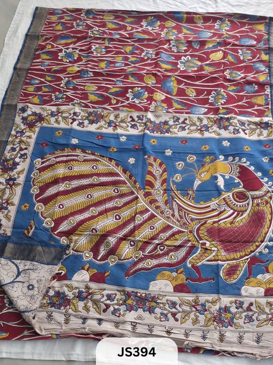 PURE NATURAL KALAMKARI CHENNURI SILK