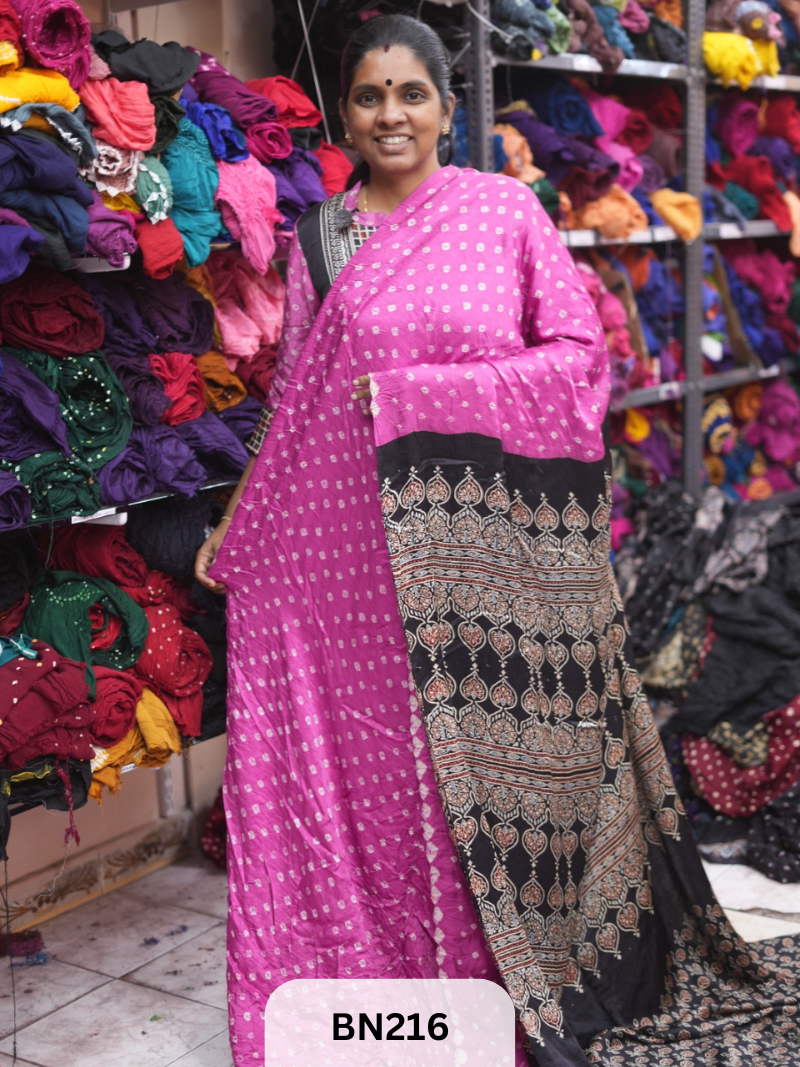 AJRAKH BANDHEJ SAREE - BEST BUY