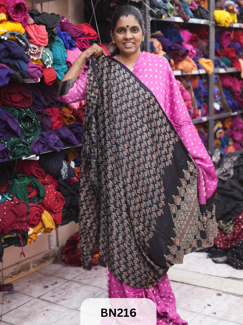 AJRAKH BANDHEJ SAREE - BEST BUY