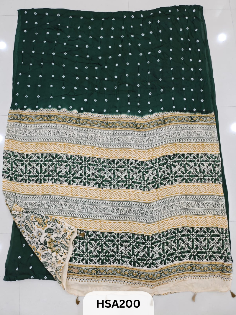 MODAL JAIPURI BANDHEJ SILK SAREE