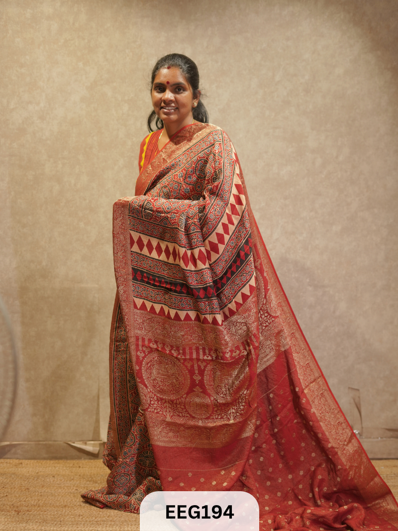 AJRAKH DOLA SILK SAREE