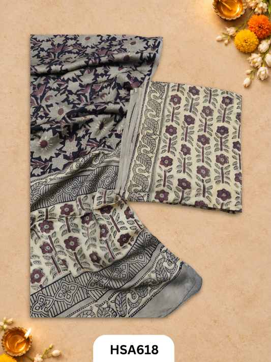 Vanaspati Ajrakh Handblock Printed Suits in Modal Silk Fabric Suits Top 2.5 mtr Dupatta 2.5 mtr